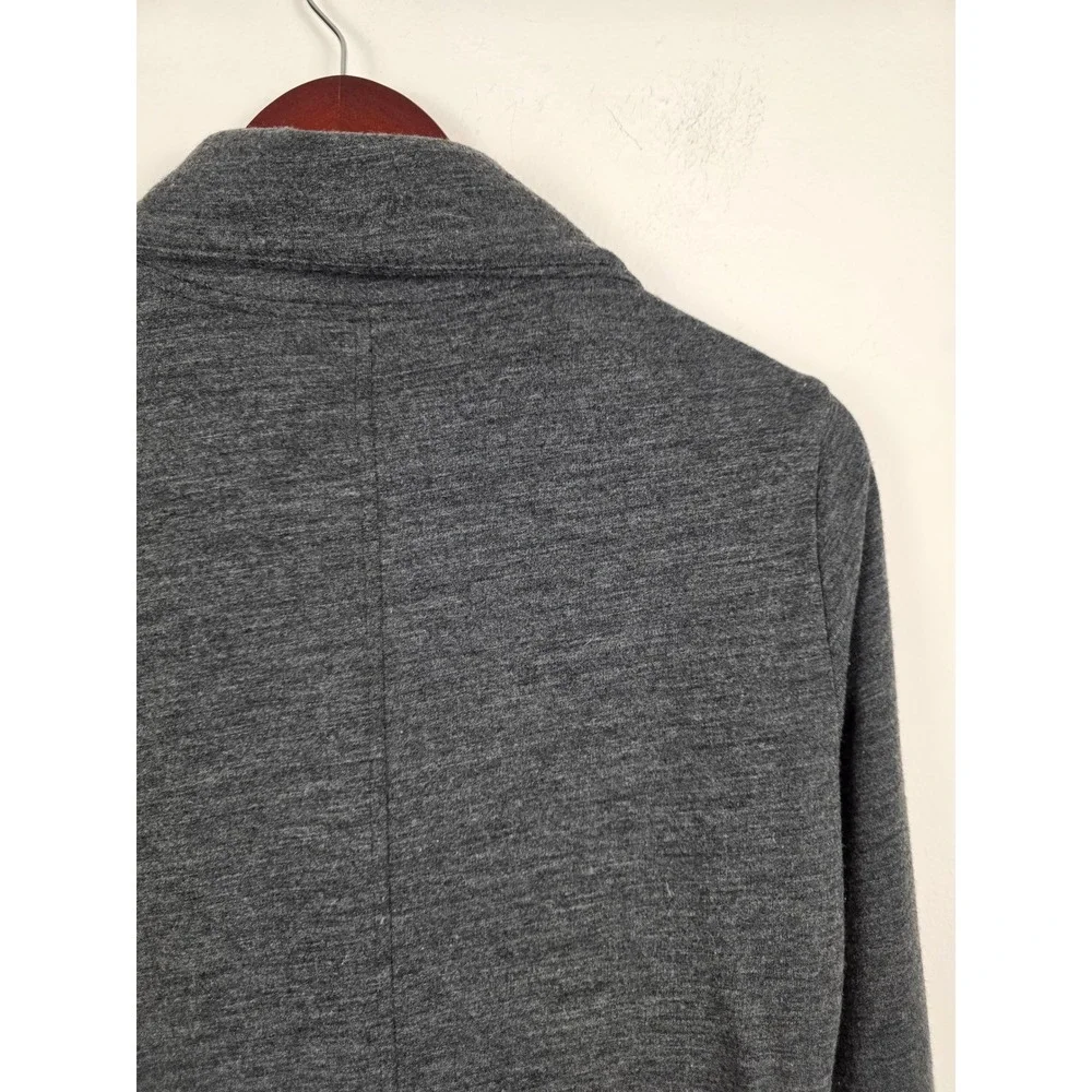 Smartwool Rabbit Ears Women's Gray Merino Wool Asymmetrical Collar Jacket Size S